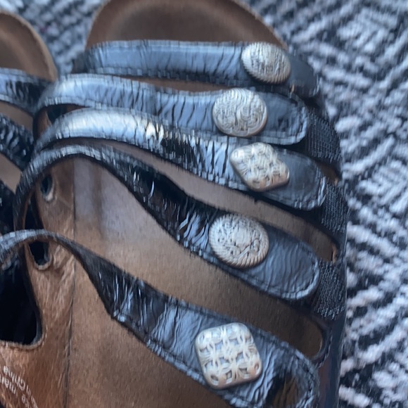 Dansko Patent Leather Adjustable Metal Button Sandals - Picture 5 of 6